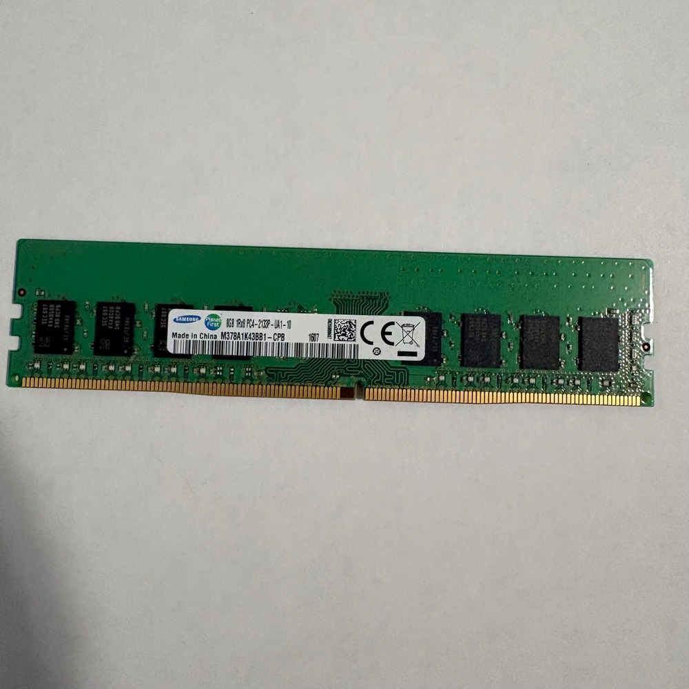 Samsung RAM 8GB 1Rx8 PC4-2133P DDR4 Desktop Memory Stick M378A1K43BB1-CPB